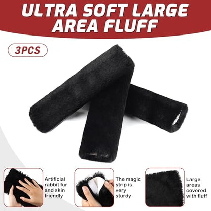 Fleece Halter Covers for Horses, Artificial Rabbit Fur Soft Padded - size: Black 11.8In