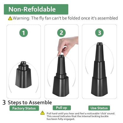 Fretech Fly Fans for Tables 4 Pack - Portable Automatic Picnic Table Food Repellent Fans Spinner for Restaurant, Party, Home