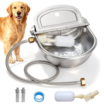Automatic Dog Water Bowl Dispenser 304 Stainless Steel Dog Waterer - color: Standard without Drain Plug
