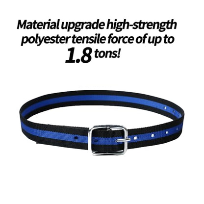 Nylon Cow Collar, 54 Inch, Thickened Neck Strap with Metal Buckle, Blue