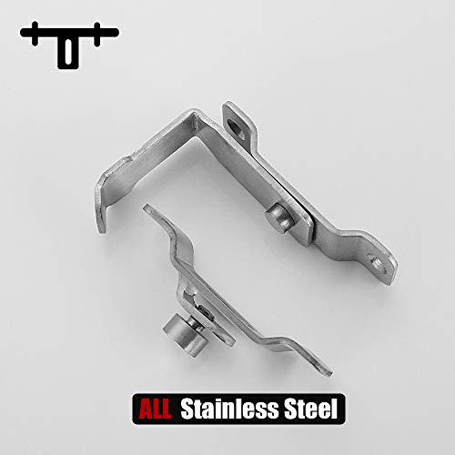 JQK Flip Door Latch, 90 Degree Heavy Duty Stainless Steel Bar Gate Latches Safety Door Lock, Brushed Finish, DL149-BN - color: Brushed