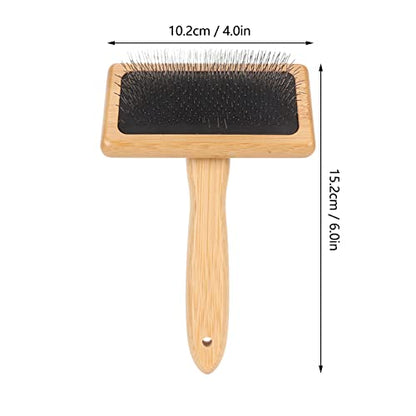 Sheepskin Wool Brush, Sheepskin Wool Wire Brush with Hole Cushion, Macrame Slicker Comb Pet Slicker Brush with Wood Handle for Grooming, Removing Shedding and Dirt (L) - size: L
