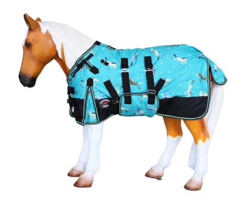 CHALLENGER 1200D Miniature Weanling Donkey Pony Horse Foal Winter Blanket - color: Turquoise Pony, size: 46 inches