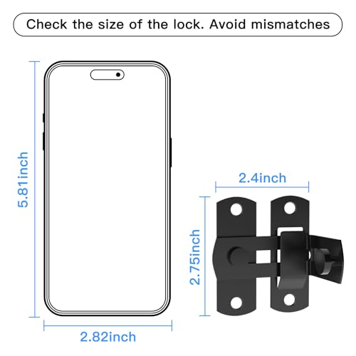 L'aimefois 90 Degree Flip Barn Door Lock, Protect Privacy - color: 1 black