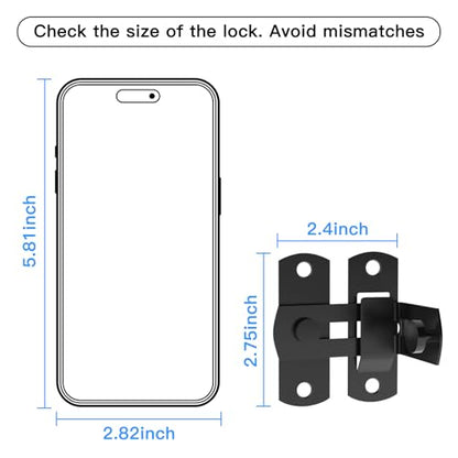 L'aimefois 90 Degree Flip Barn Door Lock, Protect Privacy - color: 1 black