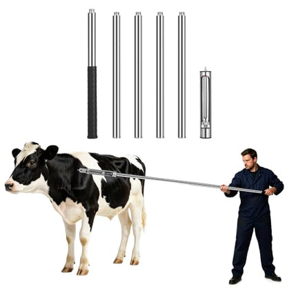 50ml Long Pole Syringe for Cattle & Horses | Adjustable Lengths 24", 40", 56", 68", 87" | Safe Remote Injection Reduces Animal Stress & Maintains Physical Distance - size: 50ML