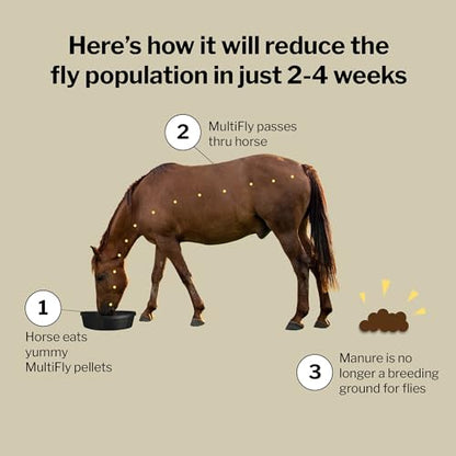 Formula 707 MultiFly Feed-Thru Fly Control Pellets for Horses - Palatable & Safe Fly Population Reduction (5 lb Bag - 91 Servings) - size: 5 lb Bag