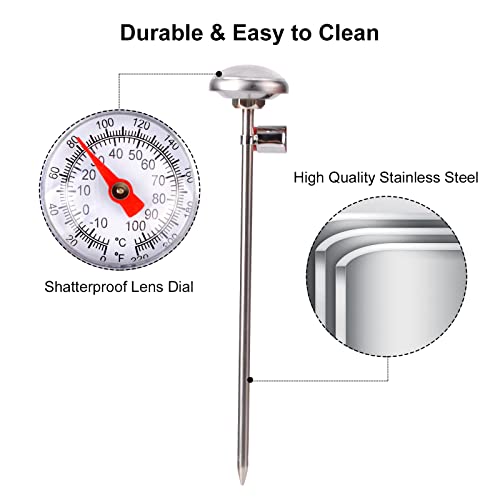 2 PCS Meat Thermometer for Grilling, Food Thermometer for Cooking, Milk, Meat Thermometers for Grilling Cooking, Kitchen Instant Read Thermometer, Pocket Thermometers Food Temperature Probe