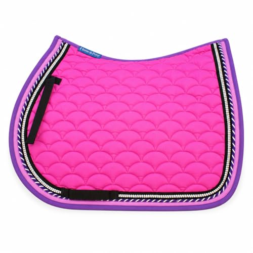Horse Quilted ENGLISH SADDLE PAD Trail Dressage 72Dressage - color: Magenta/Purple