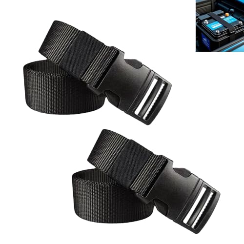 2PCS Battery Strap, 39 Inch Battery Tie Down Strap, Adjustable Buckle Battery Box Strap, Quick-Release Polypropylene Webbing, Trailer Hold Down Strap, Universal for Car, Truck, Boat