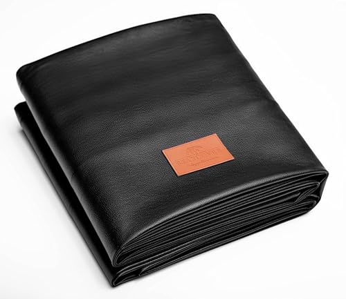 Heavy Duty Leatherette Billiard Pool Table Cover, Waterproof & Tearproof Cover for Pool Table 7/8/9FT (Black/Faux Lambskin, 9FT-(112"LX 62"WX 8“H))
