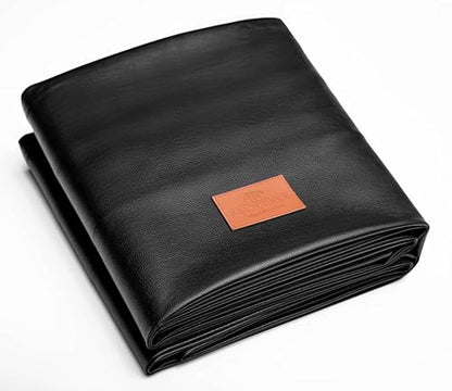 Heavy Duty Leatherette Billiard Pool Table Cover, Waterproof & Tearproof Cover for Pool Table 7/8/9FT (Black/Faux Lambskin, 9FT-(112"LX 62"WX 8“H))