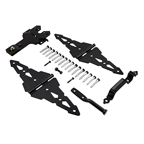 National Hardware N109-306 V8420 Deluxe Strap Hinge Gate Kit in Black (Pack of 5) - size: (Pack of 5)