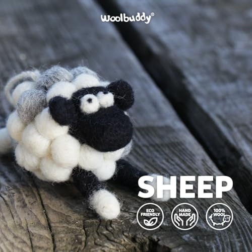 Woolbuddy Needle Felting Starter Kit (Sheep) for Adults with Tool & Guide - color: Sheep