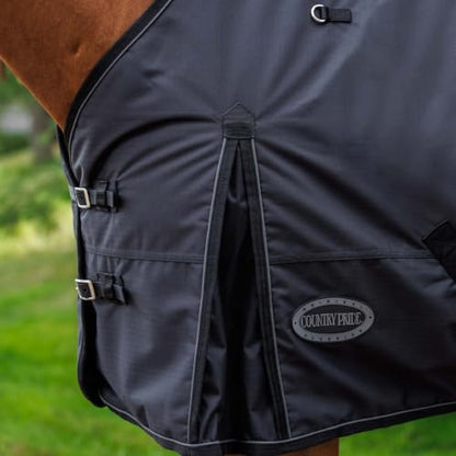Glacier 600D Midweight Turnout Blanket (82, Black) - size: 82