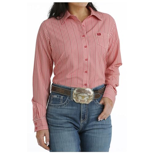 Cinch Women's Arenaflex Long Sleeve Red Print Western Shirt - size: X-Large
