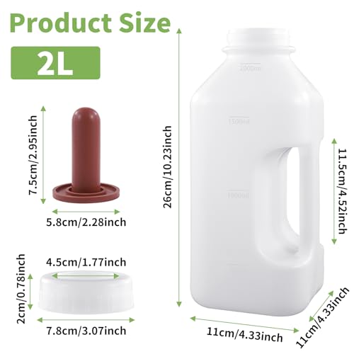 6-Pack Red Silicone Calf Nipple, Cattle & Cow Feeding Teat, Livestock Nursing Accessory Premium Replacement for Newborn Calves, Foals & Animals, Durable & Bite-Resistant（Bottle not Included）
