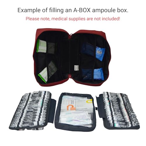 156-Slot Ampoule Case 1-10ml Medical Storage Organizer 12.6" EMT Bag Red
