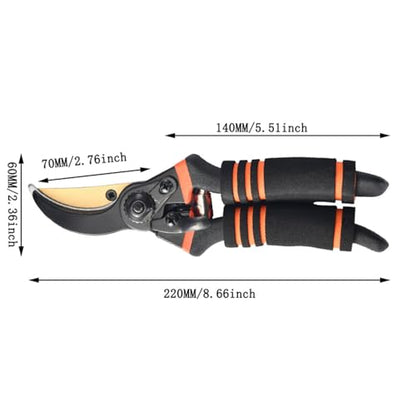 Ultra Sharp Titanium Steel Pruning Shears, Cuts 3X Easier, Rust-Resistant, Effortlessly 1-Inch Cut Capacity Garden Scissors, Ergonomic Handle - style: gy-b09