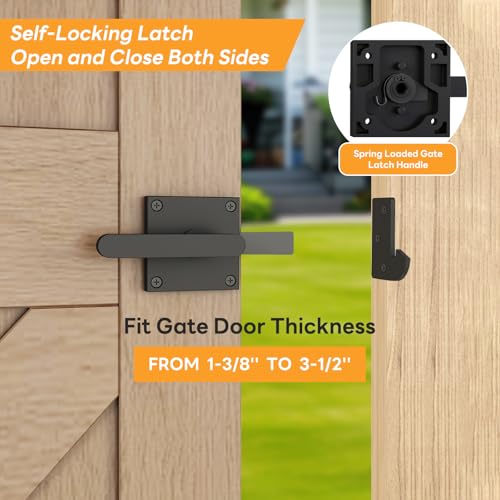 DIYHD Heavy Duty Anti-Sag Gate Kit with Left-Opening Latch for 2x4 Lumber - size: Kit + Left Open Latch