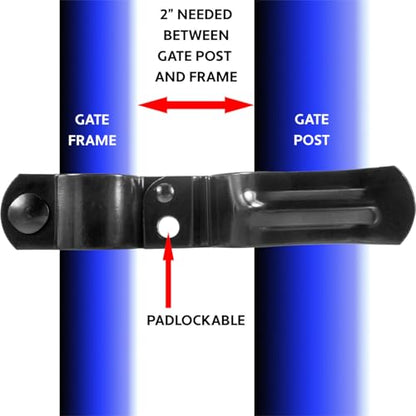 Black 1-5/8" x 2-3/8" Heavy Duty Fork Latch - Pressed Steel - Powder Coated - color: Black, size: 1-5/8" x 2-3/8"