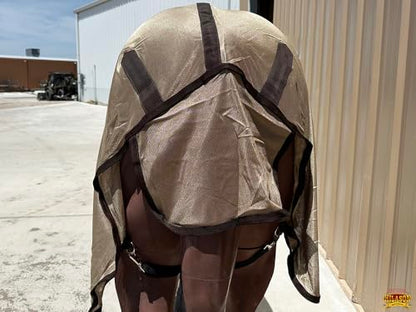 HILASON Horse Fly Sheet Breathable Mesh UV Protection Mosquito Bug Summer - color: Gold, size: 66 In