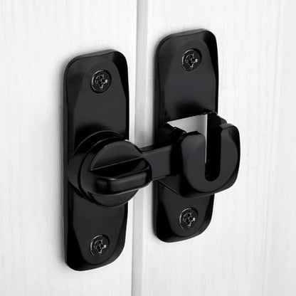 Black Barn Door Latches,90/180 Degree Gate Lock_B - color: Black