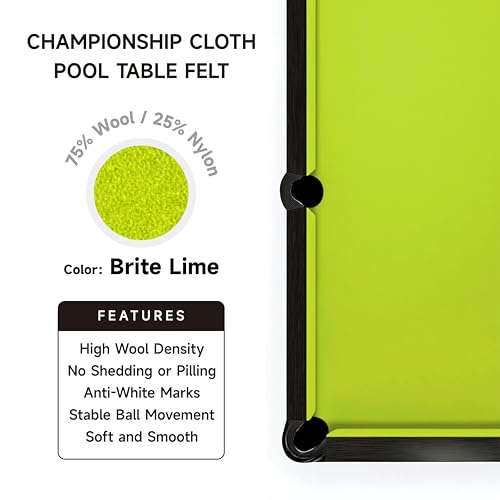 Championship - Invitational Felt w/Teflon - 7/8/9ft - color: Bright lime, size: 8ft