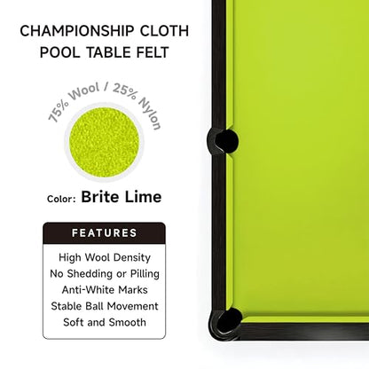Championship - Invitational Felt w/Teflon - 7/8/9ft - color: Bright lime, size: 8ft