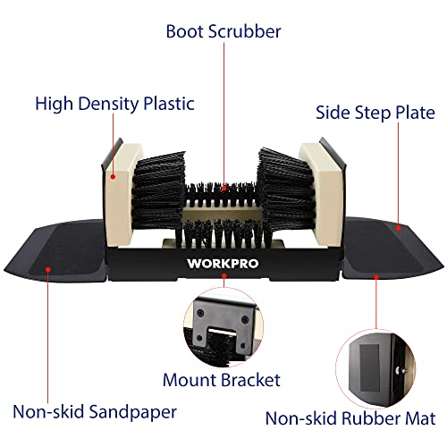 WORKPRO Boot Cleaner, Heavy Duty Shoe Boot Scrubber & Scraper Brush Outdoor - style: wide