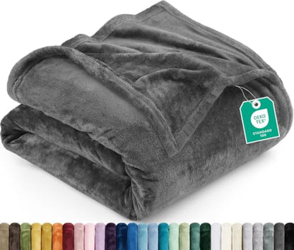 Utopia Bedding Ultra Soft Fleece Bed Blanket Queen Size Grey (90x90 Inches) - color: Grey, size: Queen (90x90 Inch)