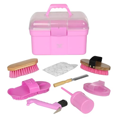 TuffRider Ultimate Groom Box Kit 8 Pieces-Pink - color: Pink