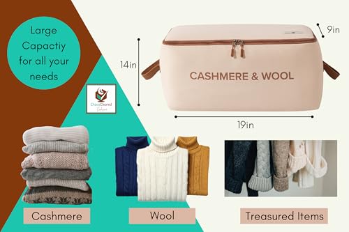 100% Cotton Cashmere & Wool Storage Bag – Breathable Sweater Storage Bag for Cashmere, Wool, Knitwear & Delicate Garments – Dust & Moisture Protection - size: Cashmere Bag