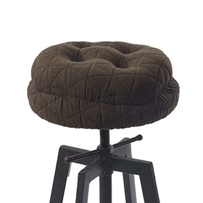 BUYUE Round Bar Stool Seat Cushion, Dia.12 Luxury Fashion Jacquard with Anti-Skid Silicone Bar Stool Cushion Padded (Brown, S,1 Count) - color: Brown, style: Round S