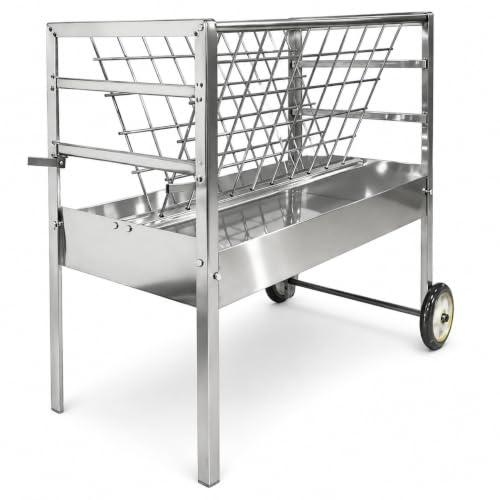 Hay and Grain Feeder, Freestanding Farm Feeder for Goats & Sheep
