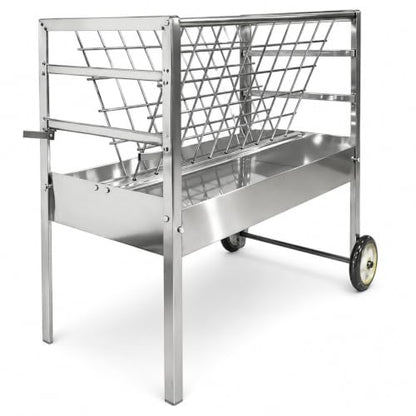 Hay and Grain Feeder, Freestanding Farm Feeder for Goats & Sheep