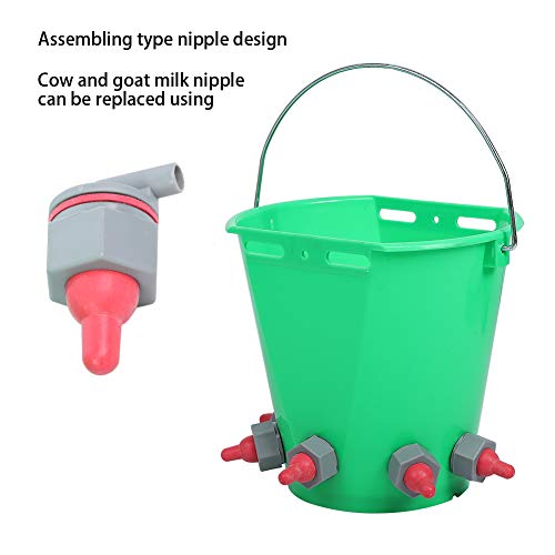 HL MP69 8L Five-Mouth Lamb Milk Feeder Bucket for Sheep Goat | Plastic multi-nipple high capacity feeding pail, suitable for goat, sheep and other livestock nursing feeding