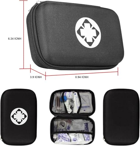First Aid Kit 279PCS Car Home Camping Essentials Black Emergency Kit AMORNING - color: Black-279pcs