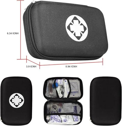 First Aid Kit 279PCS Car Home Camping Essentials Black Emergency Kit AMORNING - color: Black-279pcs