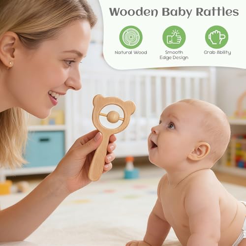Baby Hair Bush and Comb Set, Wooden Baby Brush for Newborns and Toddlers | Soft Goat Bristle, Perfect for Cradle Cap, Baby Registry Gift, Infant Essentials Care Kit