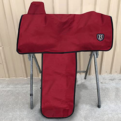 Harrison Howard 600 Denier Splash-Resistant Protective Saddle Cover Protection from Scratches, Direct Sunlight, and Dust/Debris Keeps Saddle in Pristine Condition-Red - color: Red
