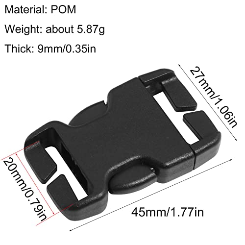 Quick Release Buckle 6PCS Multi-Size Plastic Buckle Repair Kit No Sewing Required for 20mm/0.79in Backpack Bag Strap