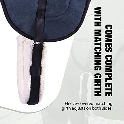 Harrison Howard Equestrian Saddle Pad Horse Riding Pad Bareback Pad with Girth - color: Navy