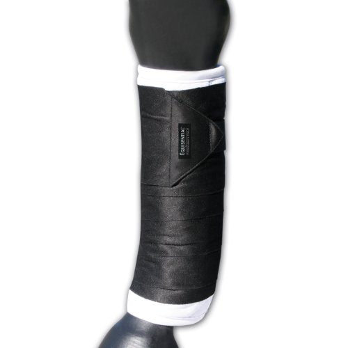 Equisential by Professionals Choice Equine Standing Bandage Wrap Value Pack, Set of 4 (Universal Size, Black)