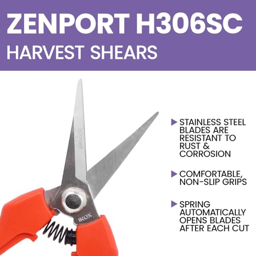 Zenport H306SC Euro Style Harvest Shear, Curved Stainless Steel Blade