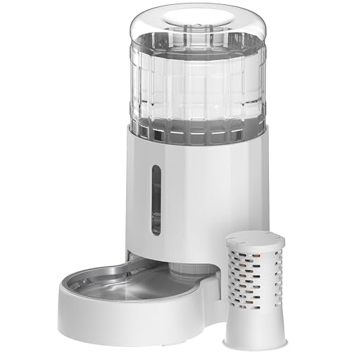 CZPET Automatic 5L Filter Dog and Cat Water Dispenser (White) - color: White+Filter, size: 5L