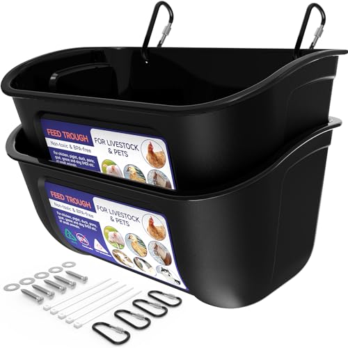 Goovilla Chicken Feeder Waterer, Hanging or Screw-in, 2 Pack 5 Quart, Black - color: Black, size: 5 Quart