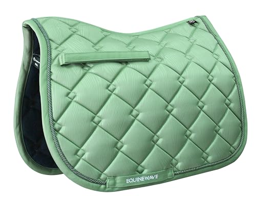 EQUINEWAVE Embossed All Purpose Saddle Pad | Cooling Performance Lining, Contoured Fit, Textured Design, English Riding - color: SAGE GREEN