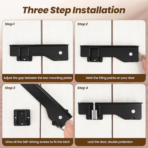 Kryonix Flip Gate Latch Heavy Duty Carbon Steel 2 Pack - size: 2PCS-Upgraded