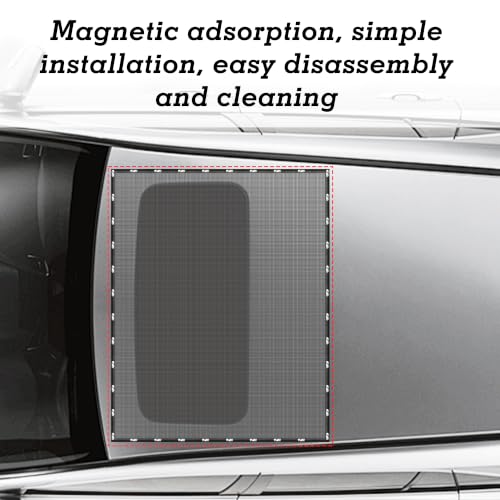 Magnetic Car Sunroof Sun Shade Breathable Mesh, UV Protection Auto Moonroof Screen Cover, Universal Quick Install Vehicle Window Mesh Bug Net Accessory for Camping, Parking (49.2×39.2 in) - size: 49.2*39.2 In